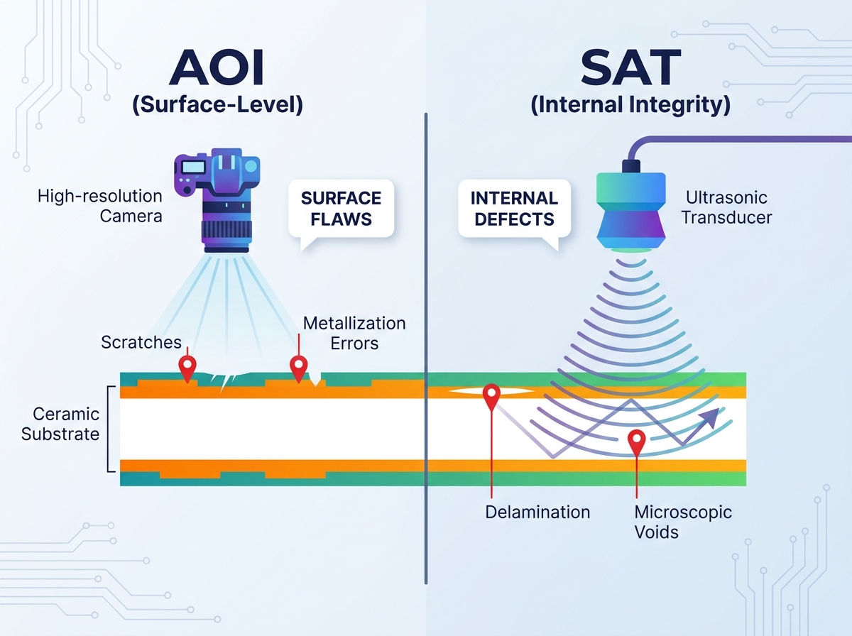 AOI vs scanning acoustic tomography for ceramic substrates